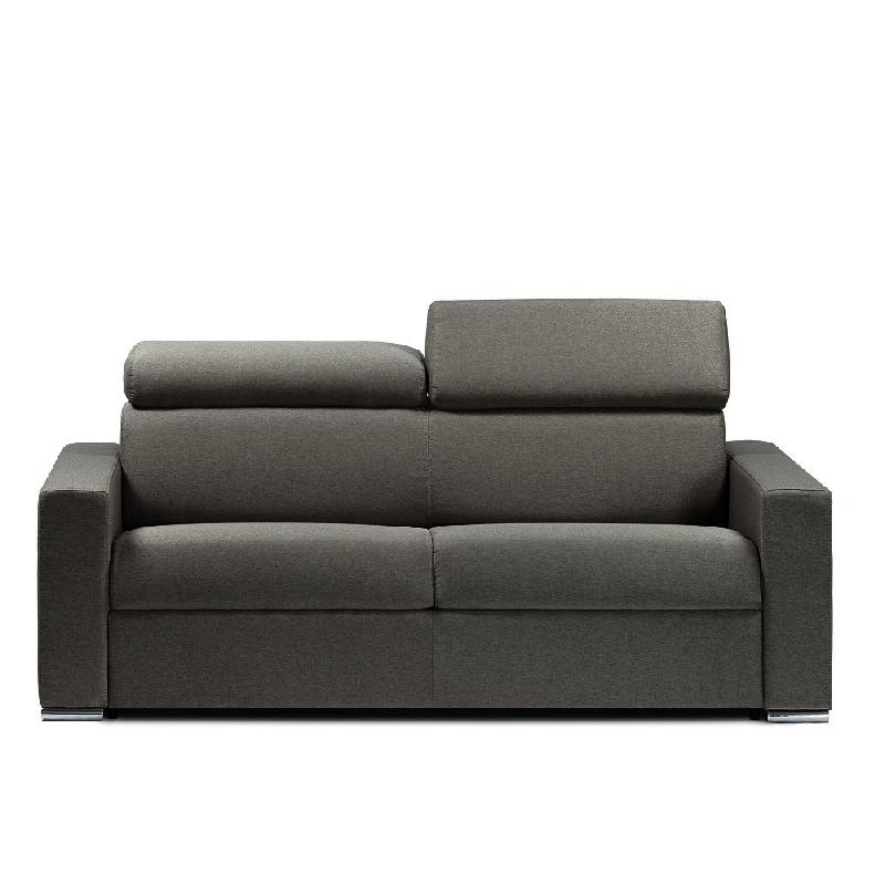 CANAPÉ CONVERTIBLE EXPRESS SIDNEY TÊTIÈRES RÉGLABLES COUCHAGE 120CM MATELAS 16CM TISSU GRIS ANTHRACITE_0