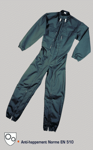 Combinaison de protection anti-happement - Tissu polyester-coton 250 gr - Vert US - Tailles 0 à 6_0