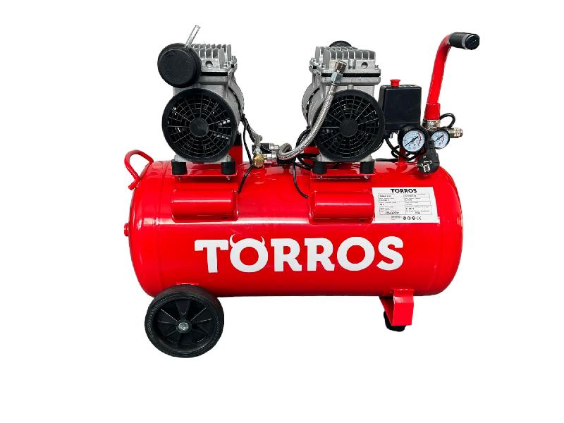 Compresseur silencieux sans huile cuve 50 L 1,1 kW / 1,5 Ch 280 L/min 10 bar 63 dB(A) 230V Torros TC502810MS_0