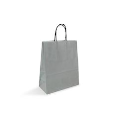 Déstockage // Sac papier gris 26+12x35 cm - Vendu par 200 - 3701648601334_0