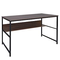 Décoshop26 - Bureau table d'ordinateur espace de rangement sous le plateau de table 120x60 cm en MDF gris-marron et métal 04_0006061 - marron 300026_0