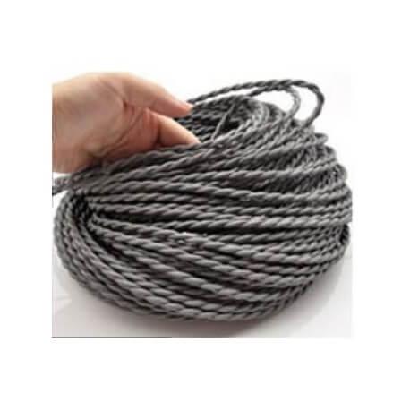 Cable ?Lectrique, gris, vintage, look retro en tissu_0