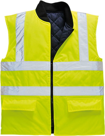 Gilet HV réversible jaune S469 - 3XL - bandes réfléchissantes et coutures thermosoudées_0