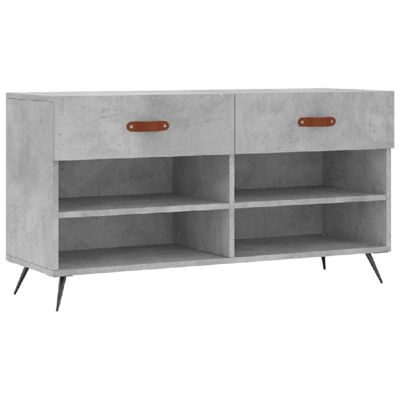 Helloshop26 - Banc à chaussures bottes commode étagère meuble entrée rangement 102 x 35 x 55 cm bois d'ingénierie gris 02_0022963 - gris Bois mas_0