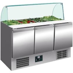 L2G - S903CG - saladette refrigeree inox pare-haleine verre +2/+8°c, 3 portes gn1/1, cap.4gn1/1 - 368l - S903CG_0