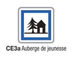 Panneau de signalisation d'indication CE3a - Auberge de jeunesse - Formats de 350 à 1500 mm_0