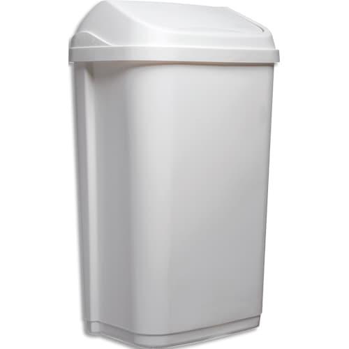 Probbax collecteur à couvercle basculant 50l blanc_0