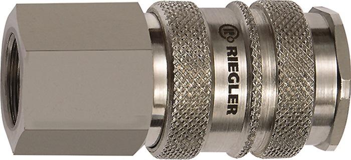 Raccord rapide DN 10 - acier/laiton nickelé - filetage G 1/2 po. 18,63 mm - RIEGLER - débit 3500 l/min_0