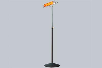 Radiant à infrarouge électrique - 2000W - Chauffage mobile sur pied avec réflecteur en aluminium doré et structure en laiton poli_0