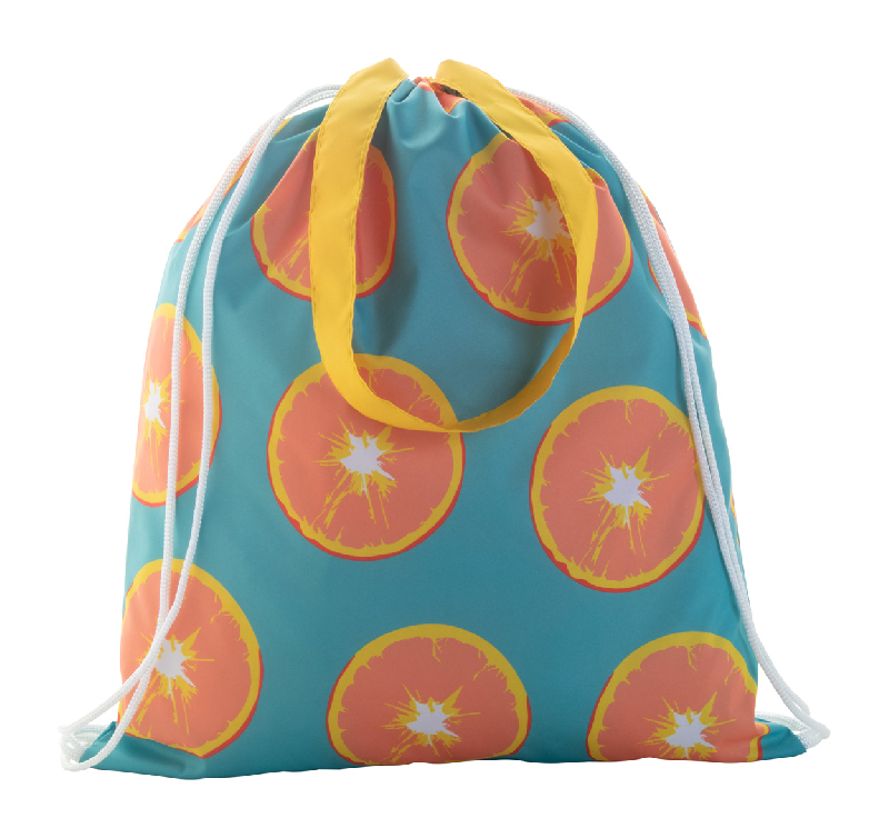 Sac piscine personnalisé - sur mesure avec cordes colorées et longues anses en polyester 190T - impression sublimation totale - minimum 50 pièces_0