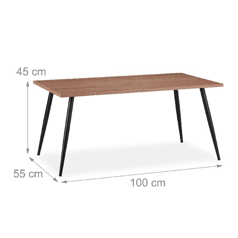 Table basse rectangulaire 100 cm - pied en métal noir et brun - réf. 13_0002588_0