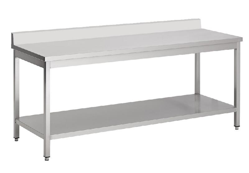 Table inox démontable 700 avec étagère bord relevé longueur 1200 - 7452.3180_0