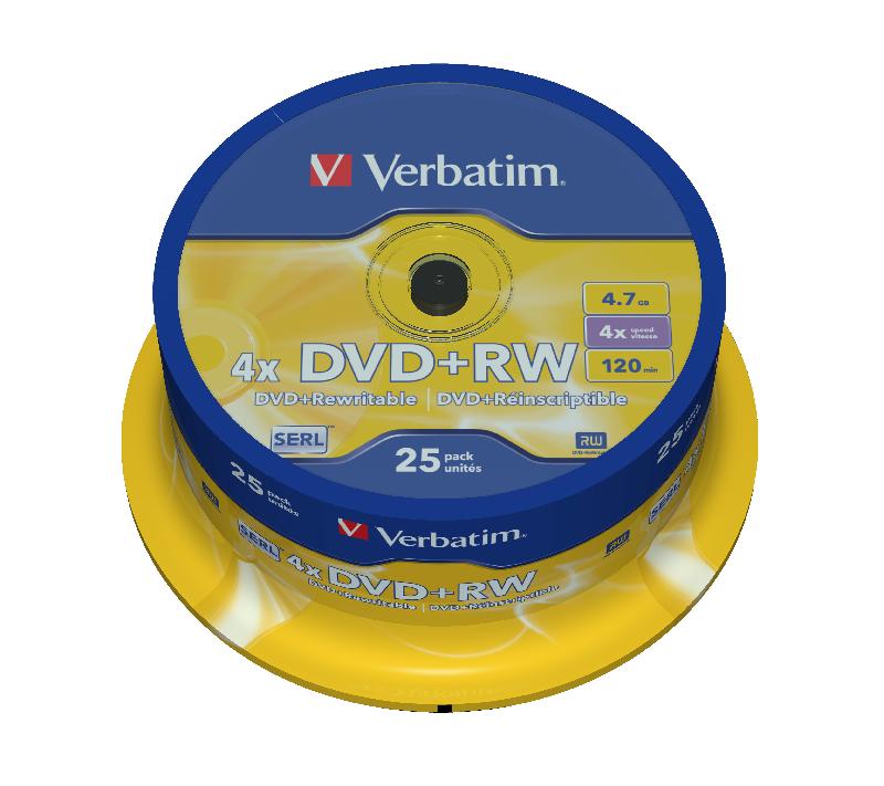Verbatim DVD+RW Matt Silver 4,7 Go 25 pièce(s)_0