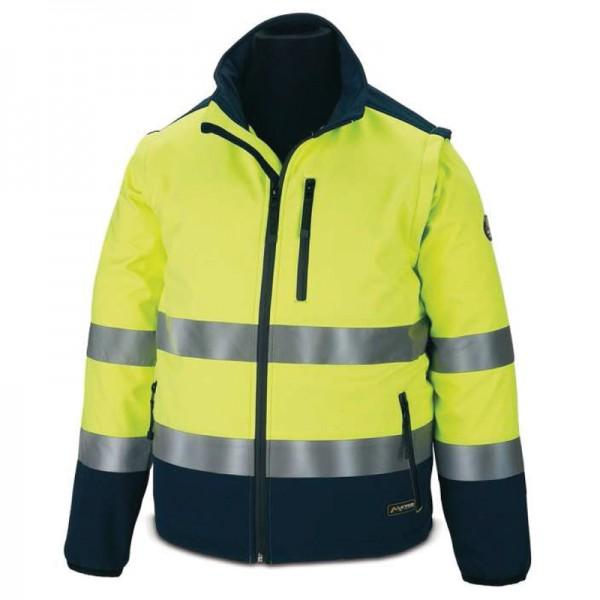 Veste haute visibilité soft-shell - Bicolore avec manches démontables - Tailles S à XXXL_0