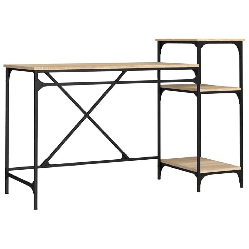 VidaXL Bureau et étagères chêne sonoma 135x50x90cm bois ingénierie/fer Modèle Orion Nova - 826710_0