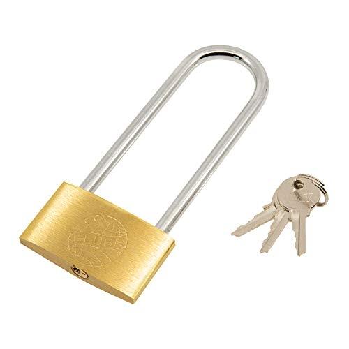 TRIXES Cadenas à anse extra longue 120 mm - Verrou coffre-fort, garage avec 3 clés et corps en acier solide_0