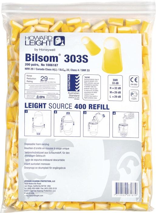 Bouchons antibruit Bilsom 303S EN 352-2 SNR 33 dB pack de rempl. 200 paires/paquet, T. S HONEYWELL HOWARD LEIGHT_0