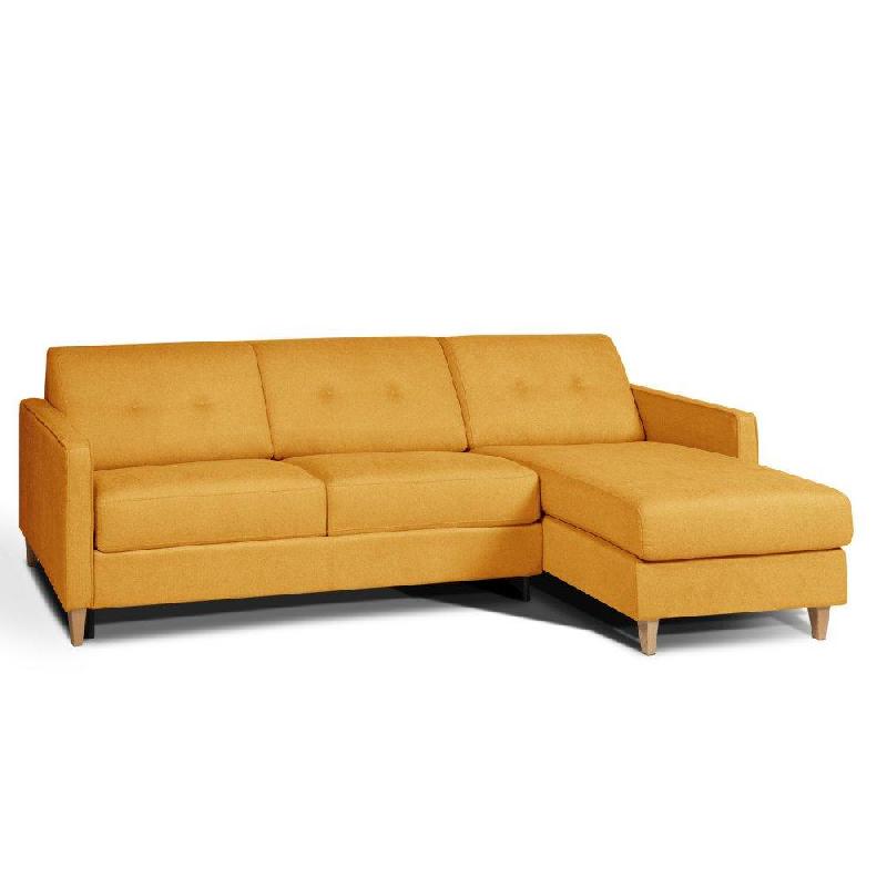 CANAPÉ D'ANGLE NORWAY MATELAS 16 CM SYSTÈME EXPRESS SOMMIER LATTES RENATONISI TWEED JAUNE_0