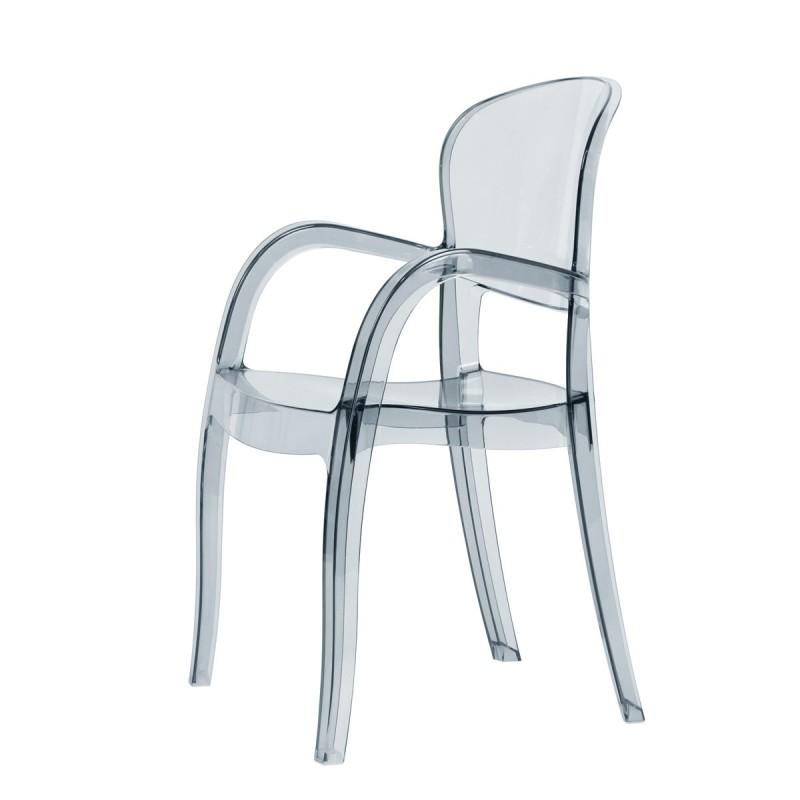 CHAISES DISIGN AVEC ACCOUDOIR- GRIS TRANSPARENT - HAUTEUR DE L'ASSISE : 46 CM PROFESSIONNEL_0
