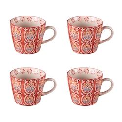Coffret de 4 tasses 36 cl Sagrada -  Rouge Rond Grès Table Passion 12.5x9 cm - rouge Grès 3106232385728_0