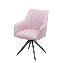 Décoshop26 - Chaise de salle à manger fauteuil de bureau en tissu rose en acier design rétro 04_0002279 - 3000266032699_0