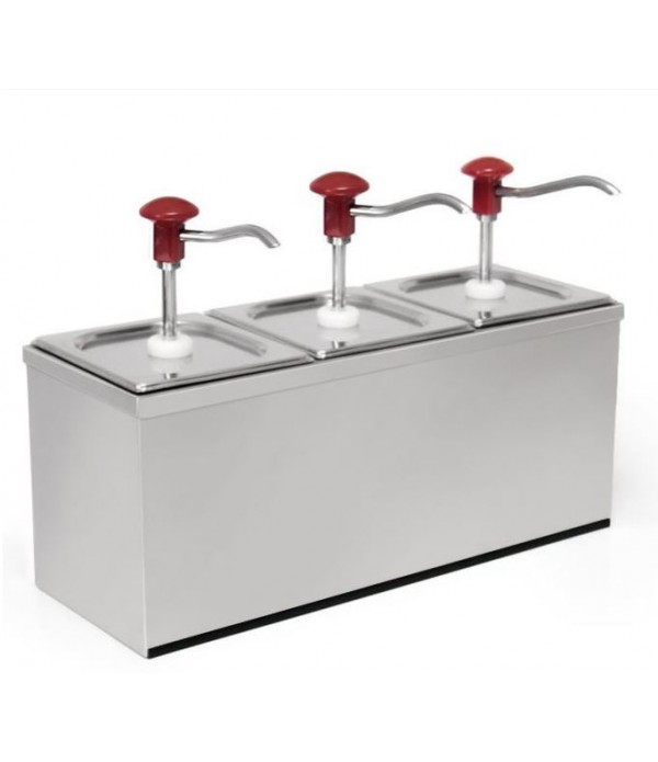 Distributeur de sauce inox 3 pompes avec support - l605xp205x765mm_0