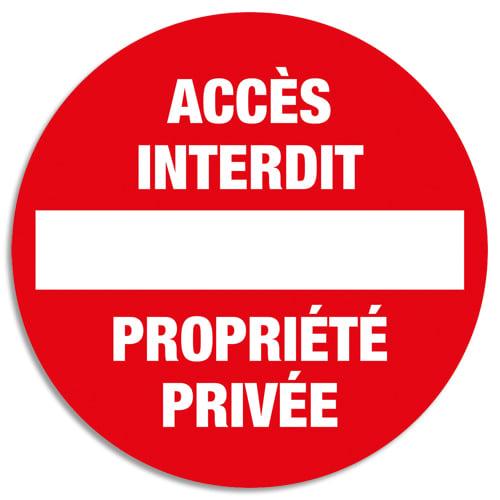Exacompta panneau polypropylène non adhésif accès interdit propriété privée polypropylène 30 cm 67100e_0