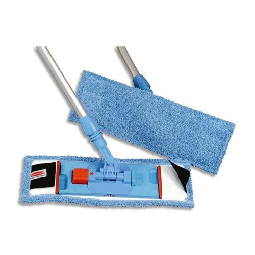 Support balai de lavage pliable 40 cm f- 2 franges microfibre et manche  télescopique