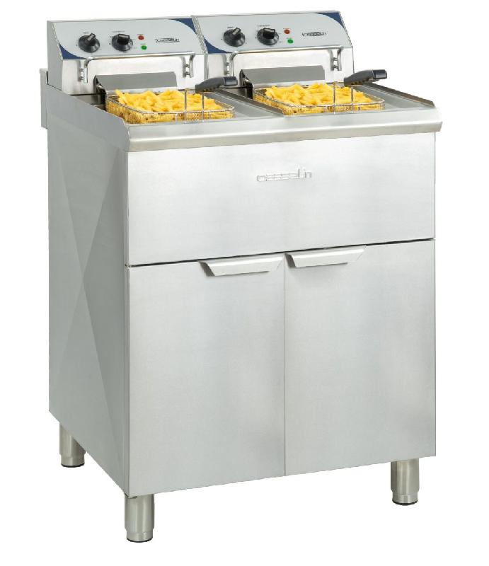 Friteuse sur pieds 2x10 l haut rendement, 400v, 2x9000w_0