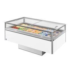 Iarp Bac libre service positif SVABA.3 200 P CLOSE, 2000 x 1000 x 925 mm, ventilé, blanc, couvercles coulissants vitrés - blanc I9K02710_0