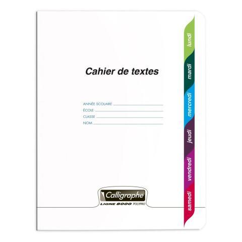 LOT DE 10 - CAHIER DE TEXTES PIQUÉ 8000 POLYPRO 17X22CM 124 PAGES GRANDS CARREAUX INCOLORE - INCOLORE