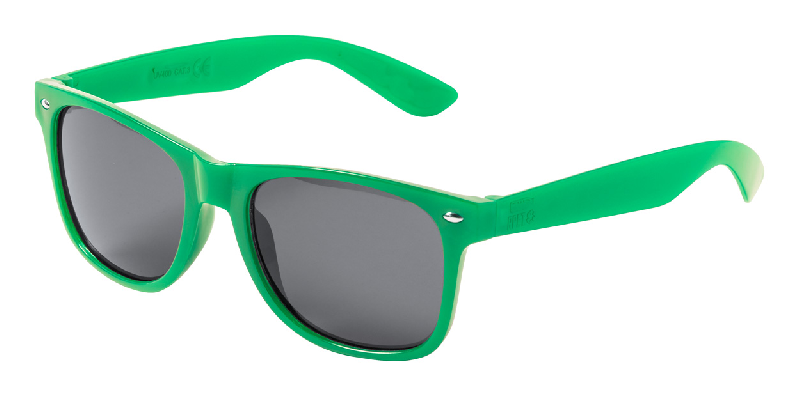 Lunettes de soleil en RPET - protection UV 400 - couleur verte - 25g_0