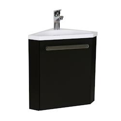 MOB-IN Meuble lave-mains SKINO noir + robinet chromé - 3760232700990_0