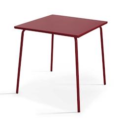 Oviala Business Table de jardin carrée en métal pourpre 70cm - violet acier 113908_0