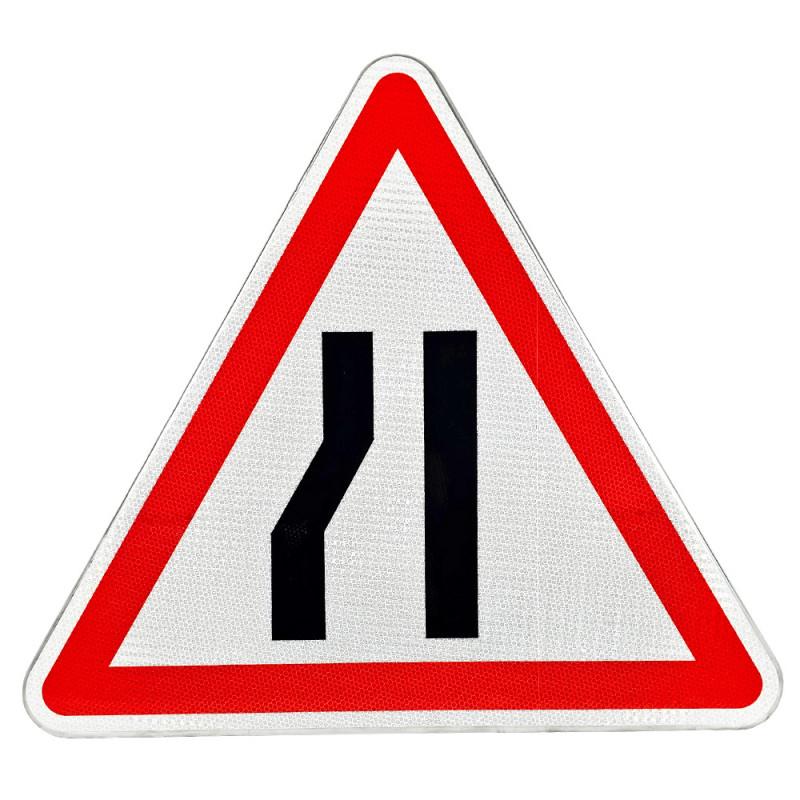 Panneau de danger A3B - Chaussée rétrécie par la gauche - WP Signalisation_0