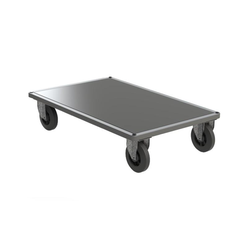 Rouleur bois 500 kg - 1000 x 700 mm - 2 roues fixes et 2 pivotantes avec frein - Rolléco_0