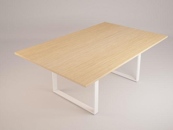 Table de réunion Aquis en bois mélaminé - Largeur 200 cm - Plusieurs finitions disponibles_0