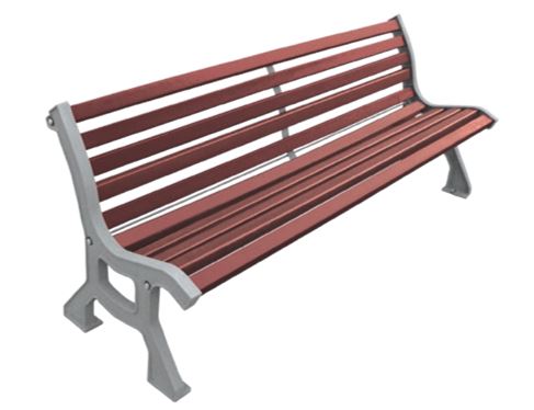 Banc public robuste et élégant - 10 lames de bois exotique - LUBLIN - Confort pour parcs et jardins_0