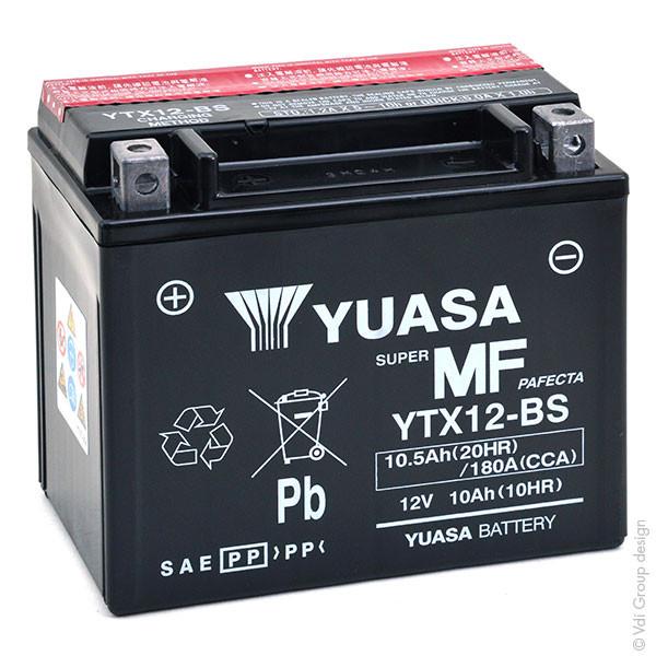 BATTERIE MOTO YUASA YTX12-BS / YTX12 12V 10AH_0