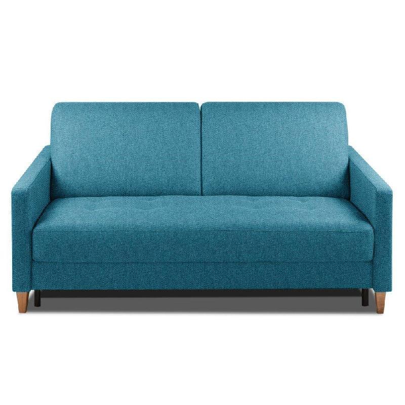 CANAPÉ CONVERTIBLE OGGETTO MATELAS 16 CM SYSTÈME EXPRESS SOMMIER LATTES 120CM RENATONISI TWEED BLEU TURQUOISE_0