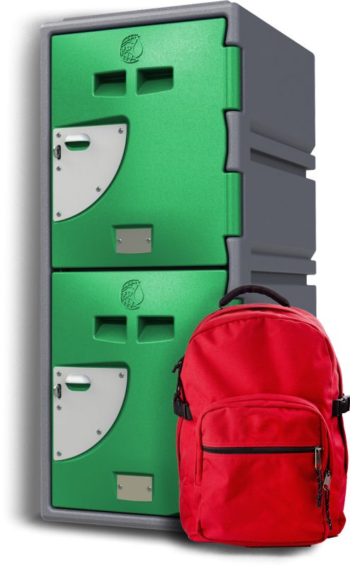 Casier d'école - FSP Global - 2 portes vert standard - longueur 450 mm - A4GRY-2SGN_0