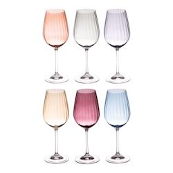 Coffret de 6 verres à pied Lumen 35 cl -  Multicolore Rond Cristallin Table Passion 6x6 cm - multicolore 3106233801463_0