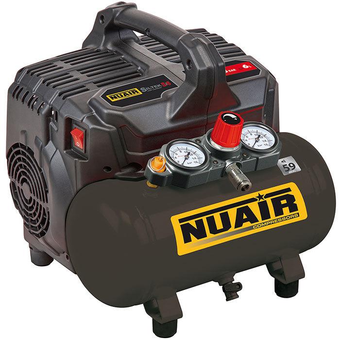 Compresseur silencieux sans huile 1 CV - NUAIR - modèle Siltek - réservoir 6L - 8 bar - 11574680_0