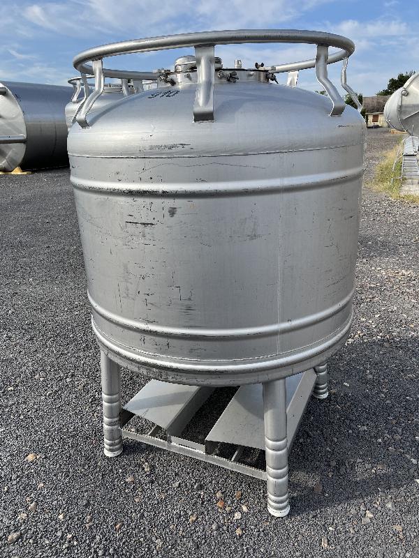 Container inox rond 1000 L - CON022 - IBC/GRV - Hauteur 1670 mm - Diamètre 1000 mm_0