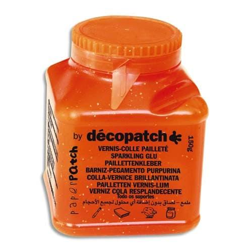 Decopatch - Pot de vernis colle pailleté 150g - Transparent avec paillettes multicolores - Fabriqué en France_0