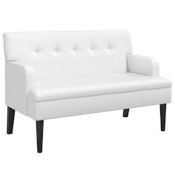 Décoshop26 - Banquette banc avec dossier capitonné et accoudoirs 112 x 65,5 x 75 cm en PVC blanc DEC024638 - blanc 3000254816515_0