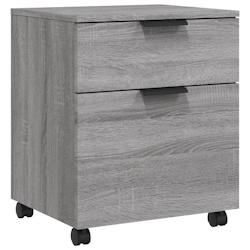 Décoshop26 - Caissons à tiroirs meuble de bureau mobile sur roulettes couleur sonoma gris 45 x 38 x 54 cm MDF gris DEC024566 - gris 3000254775225_0