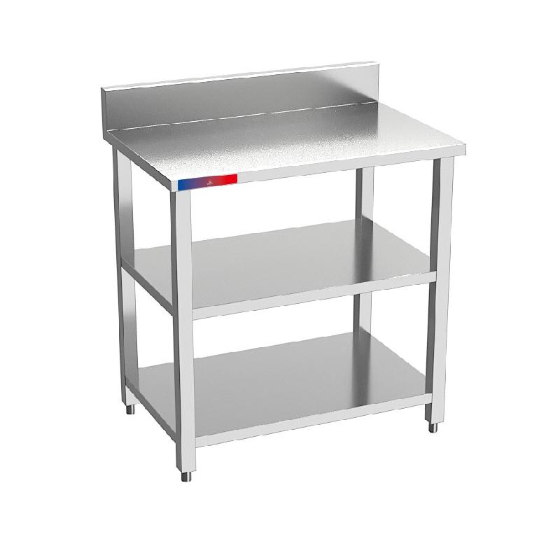 Gasfrit - Table de travail en acier inoxydable 3 étagères 2000 x 300 x 950 + 100 mm, avec traitement anticorrosion - gfc03_0