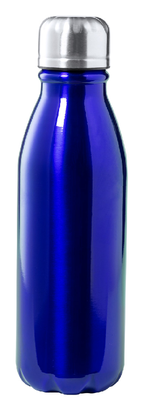 Gourde en aluminium - forme bouteille - 550 ml - couleur bleue - 88 g_0