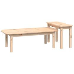 Helloshop26 - Ensemble de tables basses lot de 2 bois massif de pin marron 02_0042133 - 3000213667950_0